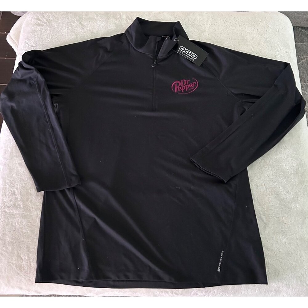 Ogio Endurance Black Long-Sleeve Dr Pepper Logo 1/4 Zip Shirt 2XL Mens NEW